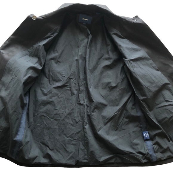 Faconnable 100% Cotton Lined 6 Button Black Women's Coat Jacket Size L - Picture 6 of 15